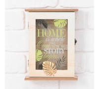 Ключница с дверкой "Home is where our story begins", 5,5 х 18 х 24 см
