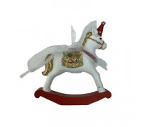 Елочная игрушка Лошадка-качалка полирезин белый 6,5х3х9 см 890-135