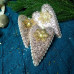 Елочная игрушка Сердце Шампань, 14х9х2 см пластик A3-52320