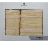 Набор полотенец махровых (2 шт) Efor Greek Bej (50x90, 70x140) ,бежевый