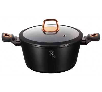 Кастрюля со стеклянной крышкой 4,1 л Berlinger Haus Black Rose Collection черная