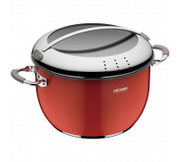 Кастрюля NADOBA со стеклянной крышкой, красная, 24 см/5,5 л - 727211