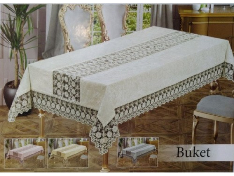 Скатерть на стол Efor Buket 160*220 полиэстер, крем