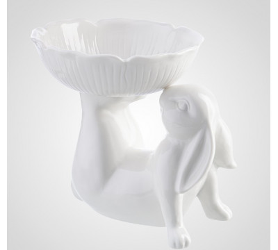 Фруктовница с кроликами 20 x 21.5 x 18 керамика белая