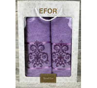 Набор полотенец махровых (2 шт) Efor Ornament (50x90, 70x140) лиловый