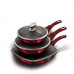 Сковороды со стеклянной крышкой набор 3 шт Berlinger Haus Burgundy Metallic Line (6 рп)