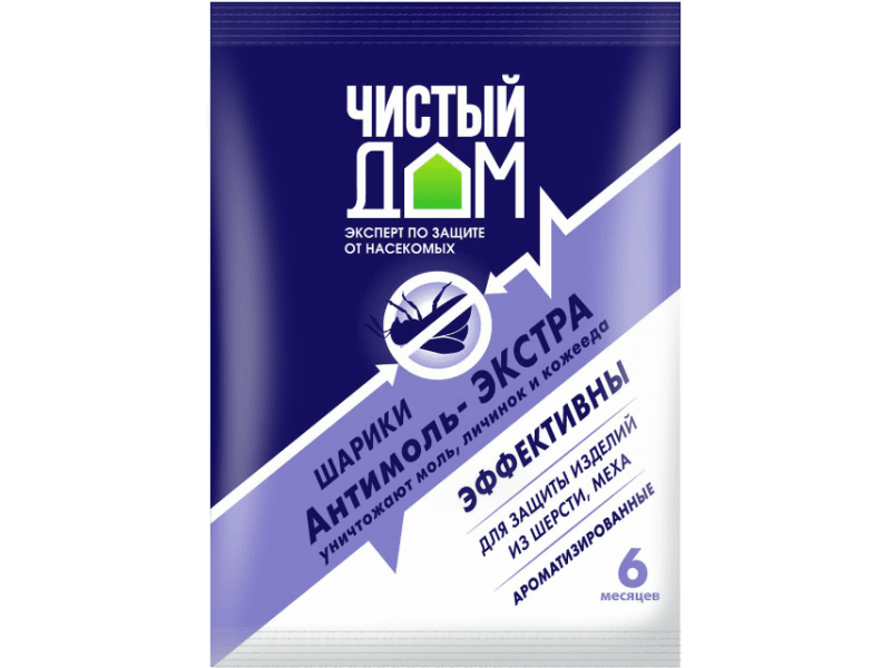 Антимоль шарики Чистый дом 40г - 1087421