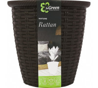 Кашпо InGreen Rattan D 185мм/3 л с внутр. горшком 1,5 л горький шоколад