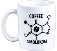 Чайная кружка керамика Дорого внимание Coffee s molokom 300 мл белая