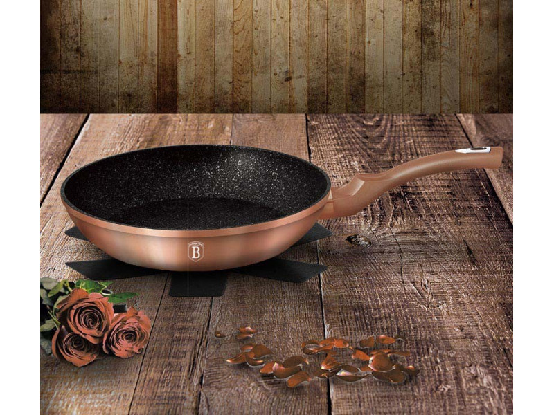 Сковорода алюминий, 28 см, с антипригарным покрытием, Berlinger Haus Rosegold Line BH-1510N