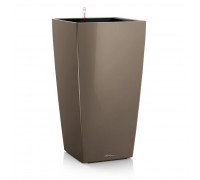 Кашпо настольное LECHUZA Cubico 22, 22x41 см, 6 л автополив серо-коричневое 18464