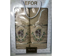 Набор полотенец махровых (2 шт) Efor Kralci Gul (50x90, 70x140) капучино