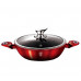 Сотейник с крышкой, 28 см, с антипригарным покрытием, Berlinger Haus Black-burgundy Metallic Line