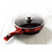 Сковорода с крышкой, алюминий, 24 см, с антипригарным покрытием, Berlinger Haus Black-burgundy Metallic Line