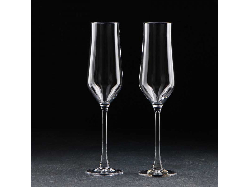 Бокалы для шампанского Bohemia Crystal Alca 220 мл , набор 2 шт 9258201