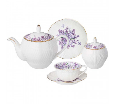 Чайный сервиз Lefard Lilac на 6 персон (14 предм.) 250 мл фарфор белый 760-755