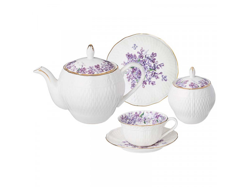 Чайный сервиз Lefard Lilac на 6 персон (14 предм.) 250 мл фарфор белый 760-755