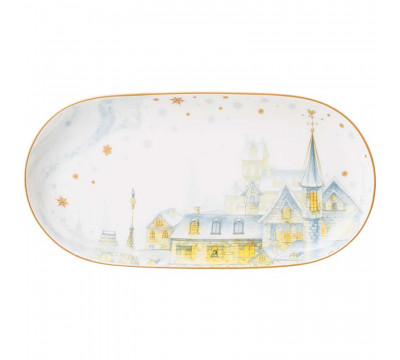 Блюдо овальное Lefard Снежная Королева 20,5х10,5 см фарфор белый 590-546