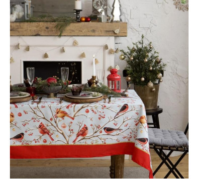 Скатерть прямоугольная Этель Winter birds 149х180см, хлопок 190г/м2 - 5035906