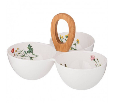 Менажница bronco Meadow трехсекционная с ручкой 24,5x23x7 см, 474-140